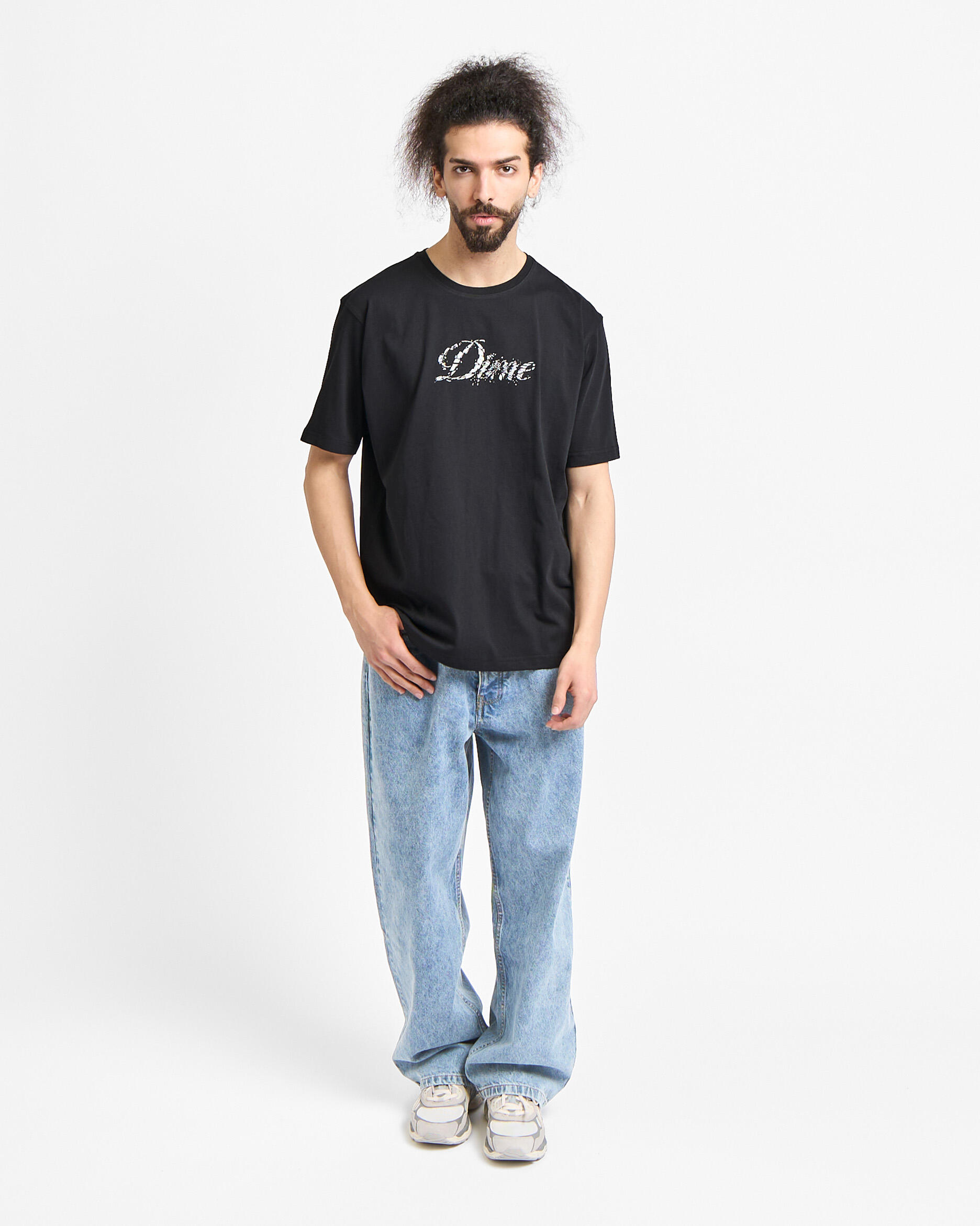 Dime Cursive Smashed T-Shirt | DIMESP2658BLK | AFEW STORE
